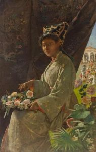 Fanciulla Orientale Con Fiori