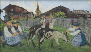 Girls From The Valais At The Goat Park