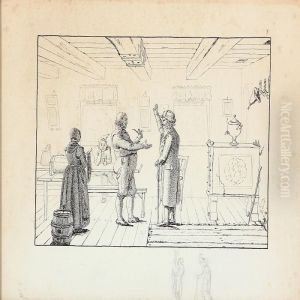 Two Illustrations For Christian Winther's Poem "christen Og Lene" by Christen Dalsgaard