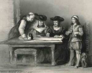 Christopher Columbus (1451-1506) in the monastery at la Rabida from The Gallery of Portraits, published 1833 Christopher Columbus (1451-1506) in the monastery at la Rabida from The Gallery of Portraits, published 1833