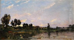 Landschaft Mit Gewasser by Charles-Francois Daubigny