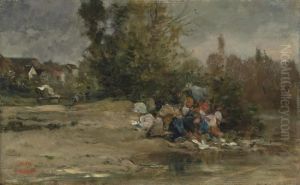 Lavandieres by Charles-Francois Daubigny