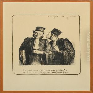 Les Avocats Et Les Plaidens by Honore Daumier