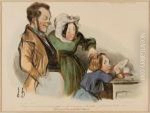 Les Parents Le Trouvent Plein D'esprit by Honore Daumier