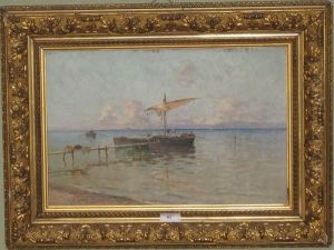 Paysage De Bord De Mer A Proximite De Toulon by Eugene Baptiste E. Dauphin