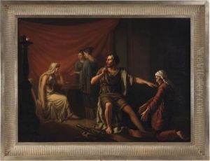 A Woman Washing The Feet Of A Roman Emperor