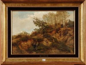 Le Peintre Et Son Chevalet Dans Un Paysage