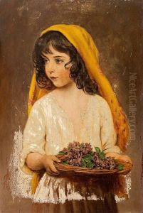 Girl With Yellow Head Scarf by Eugene de Blaas