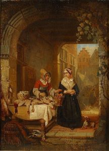 Marktkraam by Eugene Francois De Block