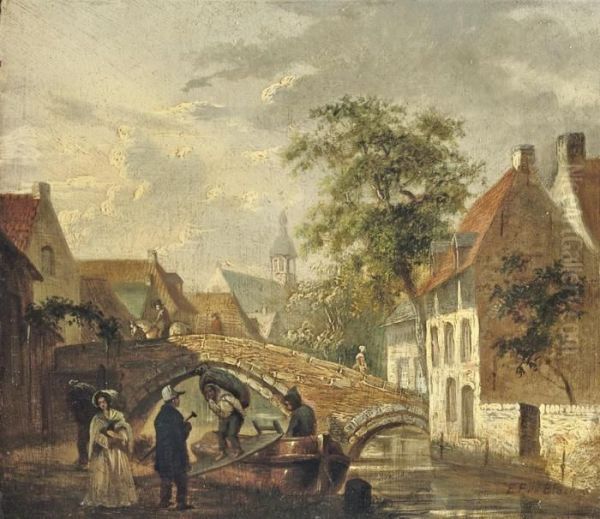 Townview With Figures On A Bridge - view 1