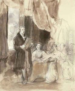 Sir Robert Peel Reading to Queen Victoria by Sir David Wilkie