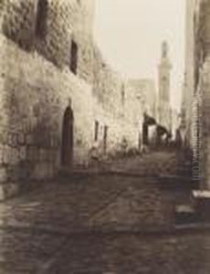 Une Rue De Jerusalem Et Entree Du Grand Couvent by Louis De Clercq