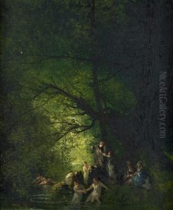 Jeunes Femmes A La Baignade