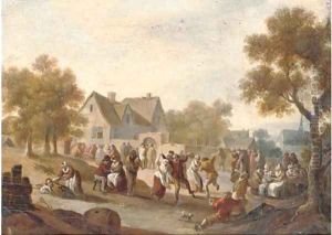 Merrymaking before an inn by Sir David Wilkie
