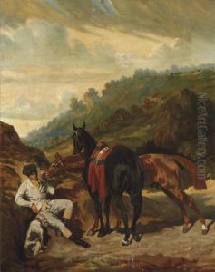 Le Lad Blanc Et Ses Chevaux by Alfred De Dreux