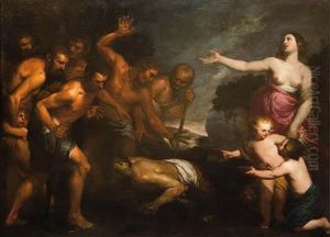 Latona Convierte En Ranas A Los Campesinos De Licia by Orazio De Ferrari