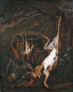 Jagdstilleben Mit Erlegtem Hasen Und Wildvogeln by Adriaen de Gryef
