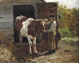By The Outhouse by Johannes-Hubertus-Leonardus de Haas