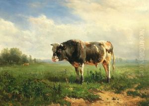 Stier Auf Sommerlicher Weide by Johannes-Hubertus-Leonardus de Haas