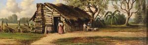 Cabin with thatched roof by William Aiken Walker