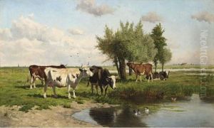 Cows In A Summer Landscape
