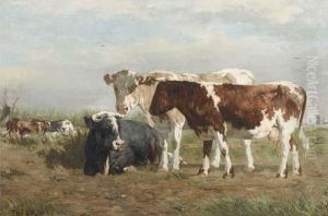 Cows Along A Ditch