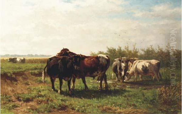 Les Paturages Hollandaises: Cattle In A Meadow - view 1
