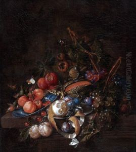 Composition De Fruits, Plat Kraak, Papillons Et Citron