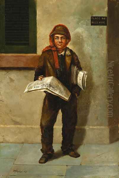 Newsboy Selling the Baltimore Sun - view 1