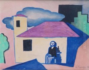 L'homme Assis Devant La Maison by Roger de La Fresnaye