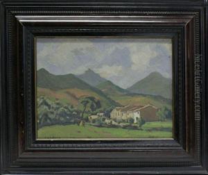 Vista De Pueblo by Antonio De La Gandara