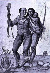 Brazilian Indian Man, Woman and Child by John White