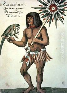 Amazon Indian, engraved by Theodore de Bry (1528-98) by John White