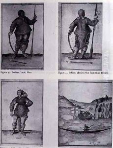 Eskimo (Inuit) Man; Eskimo (Inuit) Man Seen from Behind; Eskimo (Inuit) Woman and Baby; Englishmen in a skirmish with Eskimos Eskimo (Inuit) Man; Eskimo (Inuit) Man Seen from Behind; Eskimo (Inuit) Woman and Baby; Englishmen in a skirmish with Eskimos