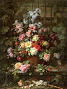Bouquet De Roses Sur Un Entablement by Paul De Longpre