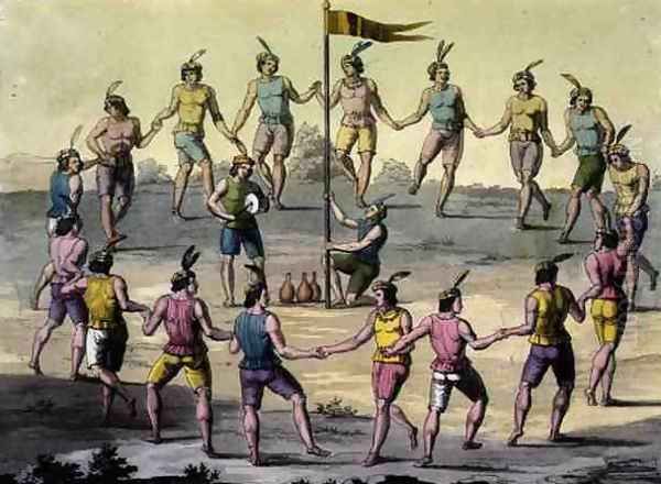 Chilean Indians Doing a Ceremonial Dance - view 1