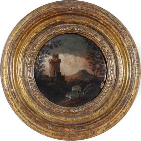Paesaggio Laziale Con Figure, Ponte E Torre Di Guardia - view 1