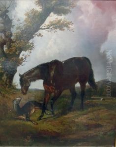 Jument Et Son Poulain by Henri D'Annecy (Comte De) Montpezat