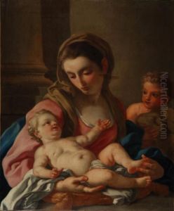 Madonna Con Bambino E San Giovannino by Francesco Solimena