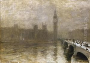 Londra, Il Ponte Di Westminster by Giuseppe de Nittis