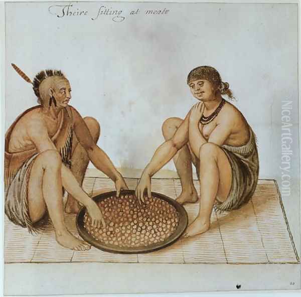Indian Man and Woman Eating - view 1