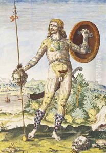 Pictish man, from Admiranda Narratio..., engraved by Theodore de Bry (1528-98) 1585-88 by John White