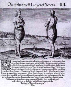 Indian Woman of Secoton, engraved by Theodor de Bry (1528-1598) by John White