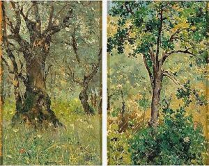 ""pareja De Paisajes"" by Antonio Maria de Reyna