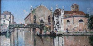 Veduta Di Un Canale Di Venezia by Antonio Maria de Reyna
