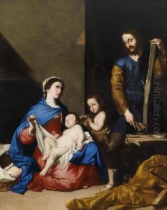 The Holy Family And The Infant Baptist In The Carpenter""""s Shop