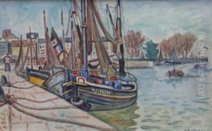 Bateaux Dans Le Port D'honfleur