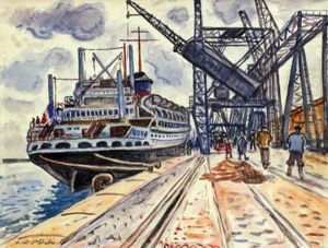 Le Champlain A Quai by Henri Lienard De Saint-Delis