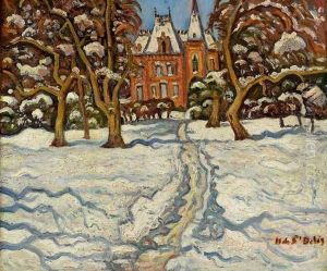 Neige A Honfleur, Maison Warnod, Vers 1921 by Henri Lienard De Saint-Delis