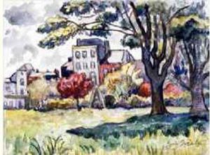 Honfleur : Vue Du Jardin. by Henri Lienard De Saint-Delis